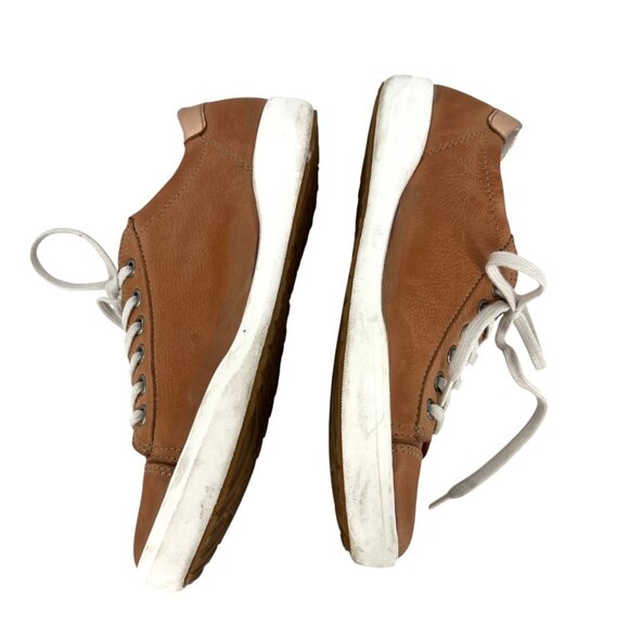 Josef Seibel Leather Lace-Up Sneakers Camel Brown Size 38 US 8 - Picture 8 of 13